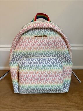 Michael Kors Rainbow MK Logo Mini Backpack - Pink Multicolor